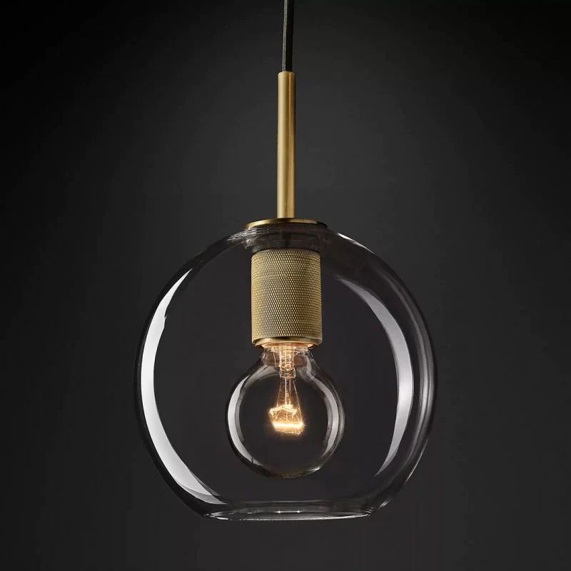 Lumora Globe Pendant Light — Adjustable Solid Brass Ceiling Fixture