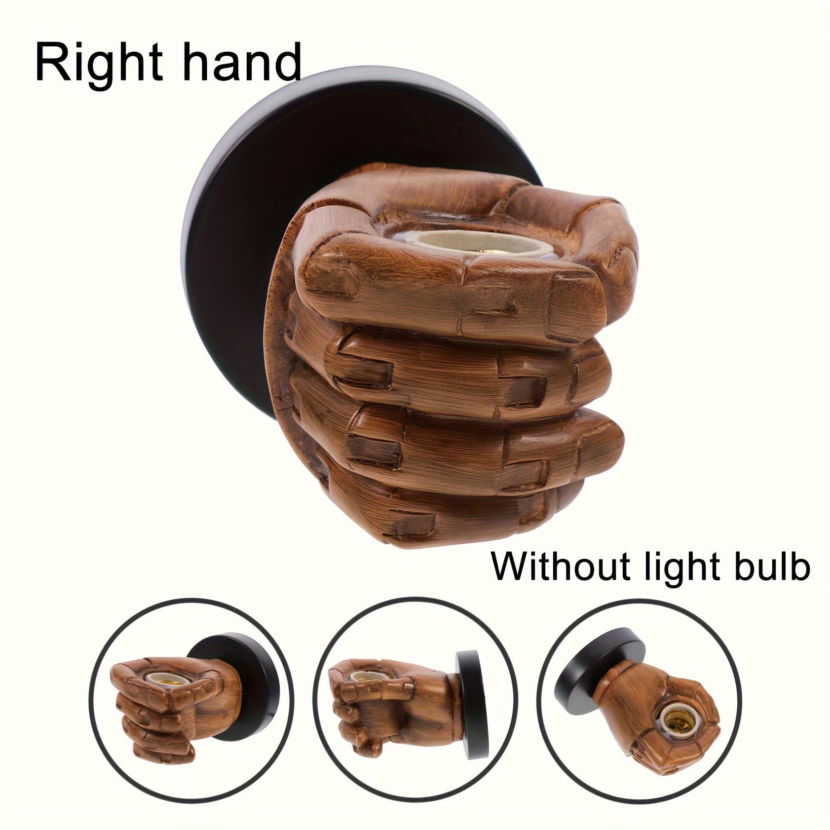 Sculptural Hand Design Wall Light with E26 Socket for Industrial Decor