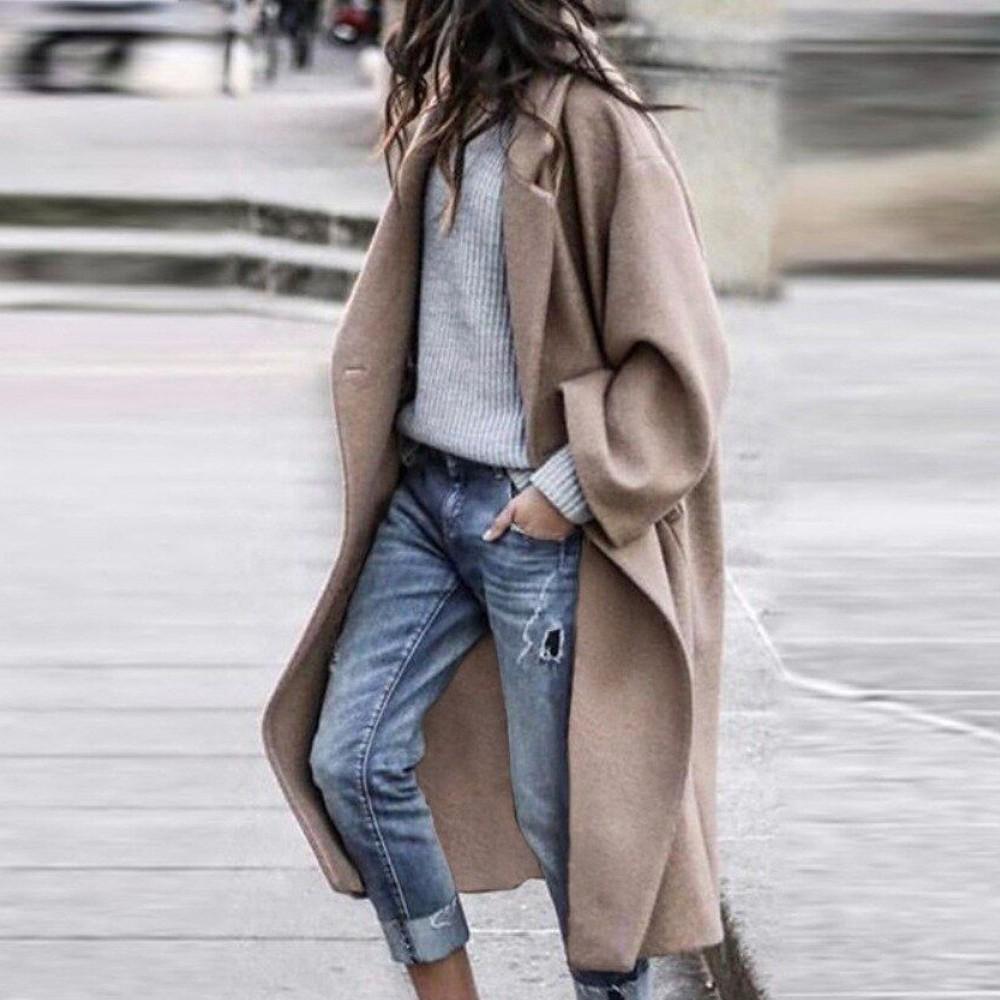 Women's Oversized Winter Coat | Calf-Length with Generous Collar | Wool Blend | Stylish Warmth