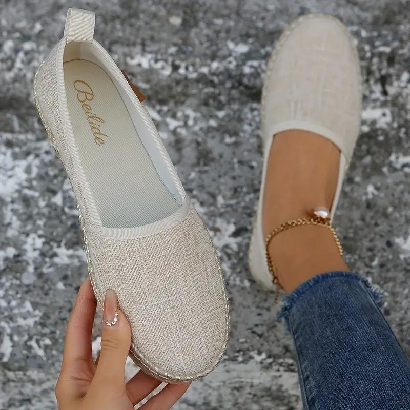 Women's Espadrille Flats | Lightweight Canvas Slip-On | Rope-Wrapped Midsole | Comfortable Fit