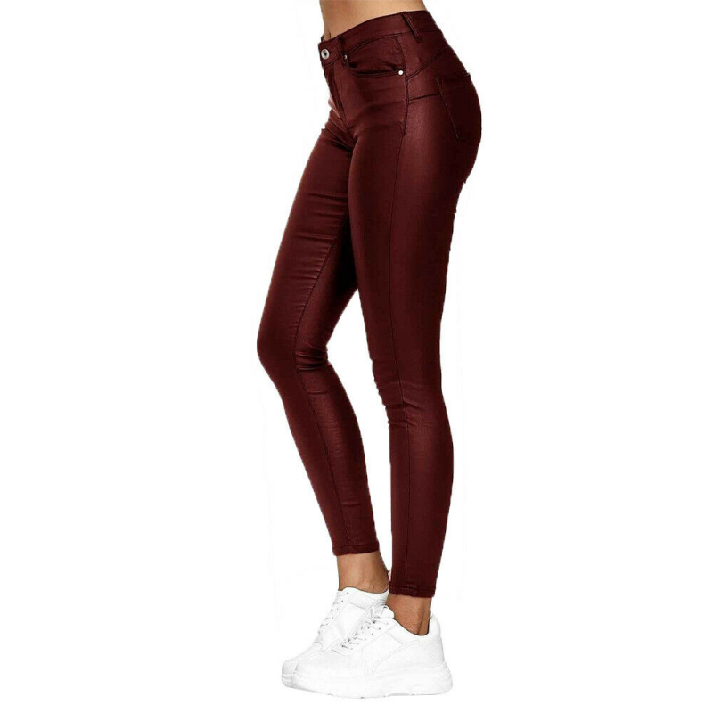 Women’s Skinny Jeggings | Slim Fit PU Leather-Look | Machine Washable | Comfortable Everyday Wear