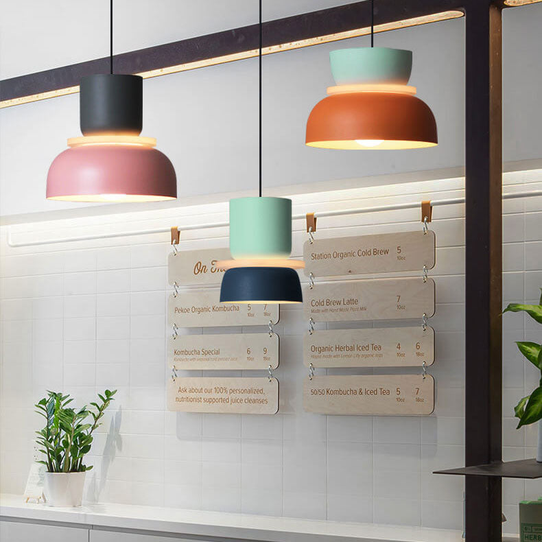 LED Pendant Lamp | Colorful Nordic Macaron Design | Metal Shade | Energy Saving