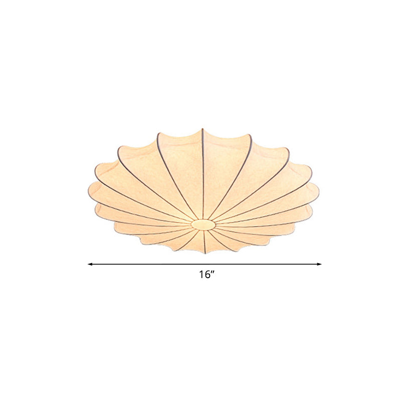 16"/23.5"W Scalloped Flush Mount Light Contemporary Fabric 1/3 Light White Flush Ceiling Light Clearhalo 'Ceiling Lights' 'Close To Ceiling Lights' 'Close to ceiling' 'Flush mount' Lighting' 771115