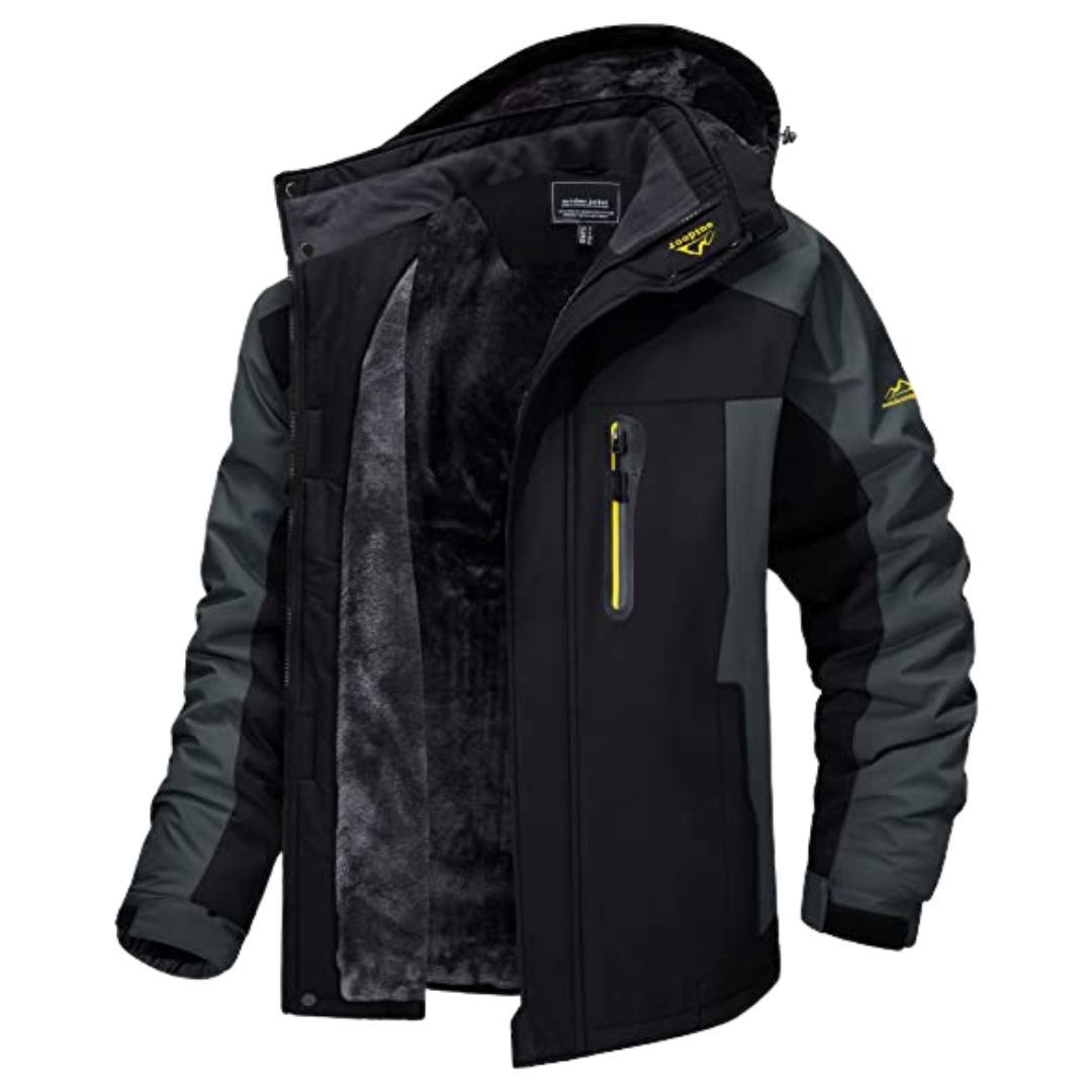Men's Insulated Windproof Outdoor Jacket | Adjustable Hood & Cuff Closures | Durable Fabric | Comfortable Fit