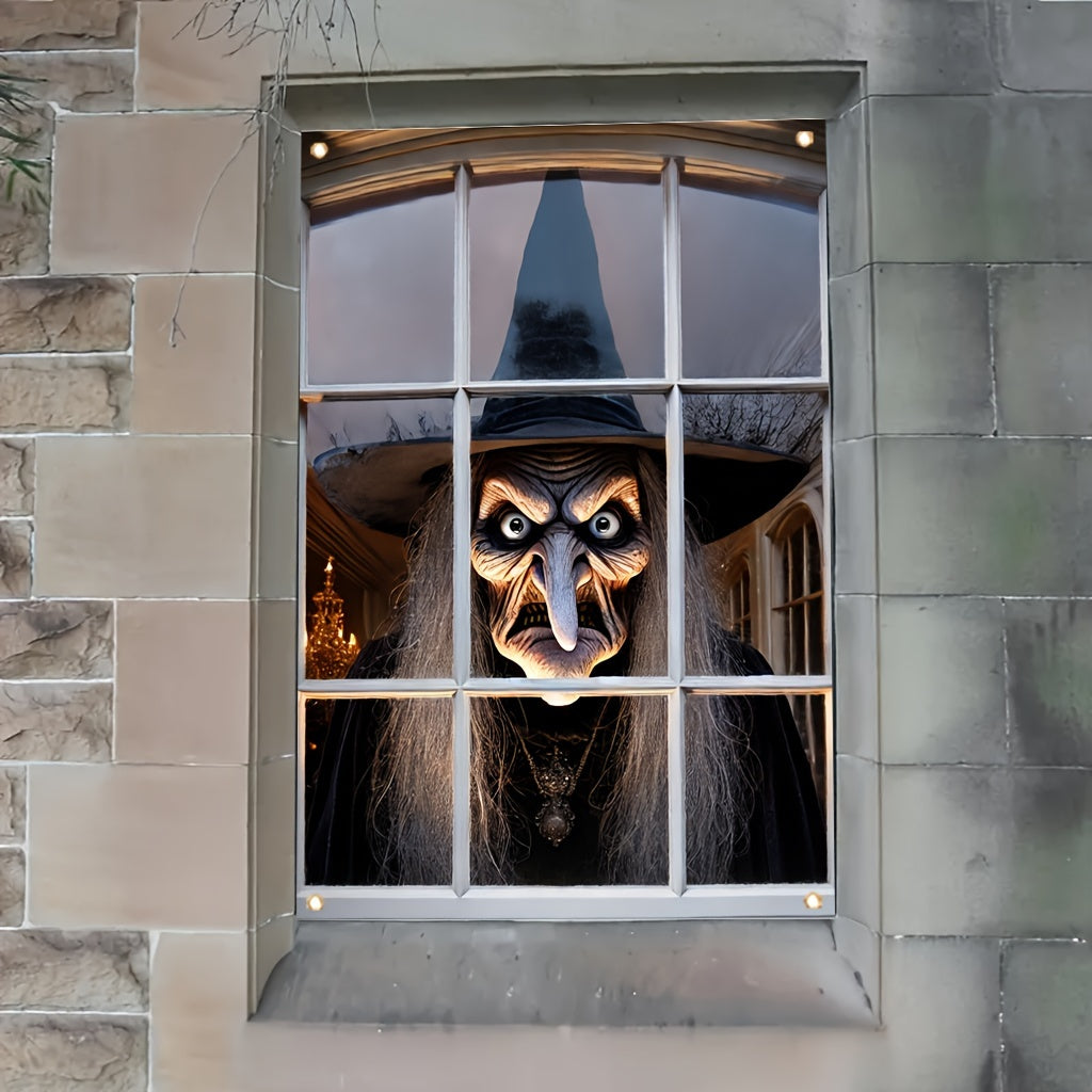 Halloween Witch Door Banner Durable Polyester Spooky Door Decor