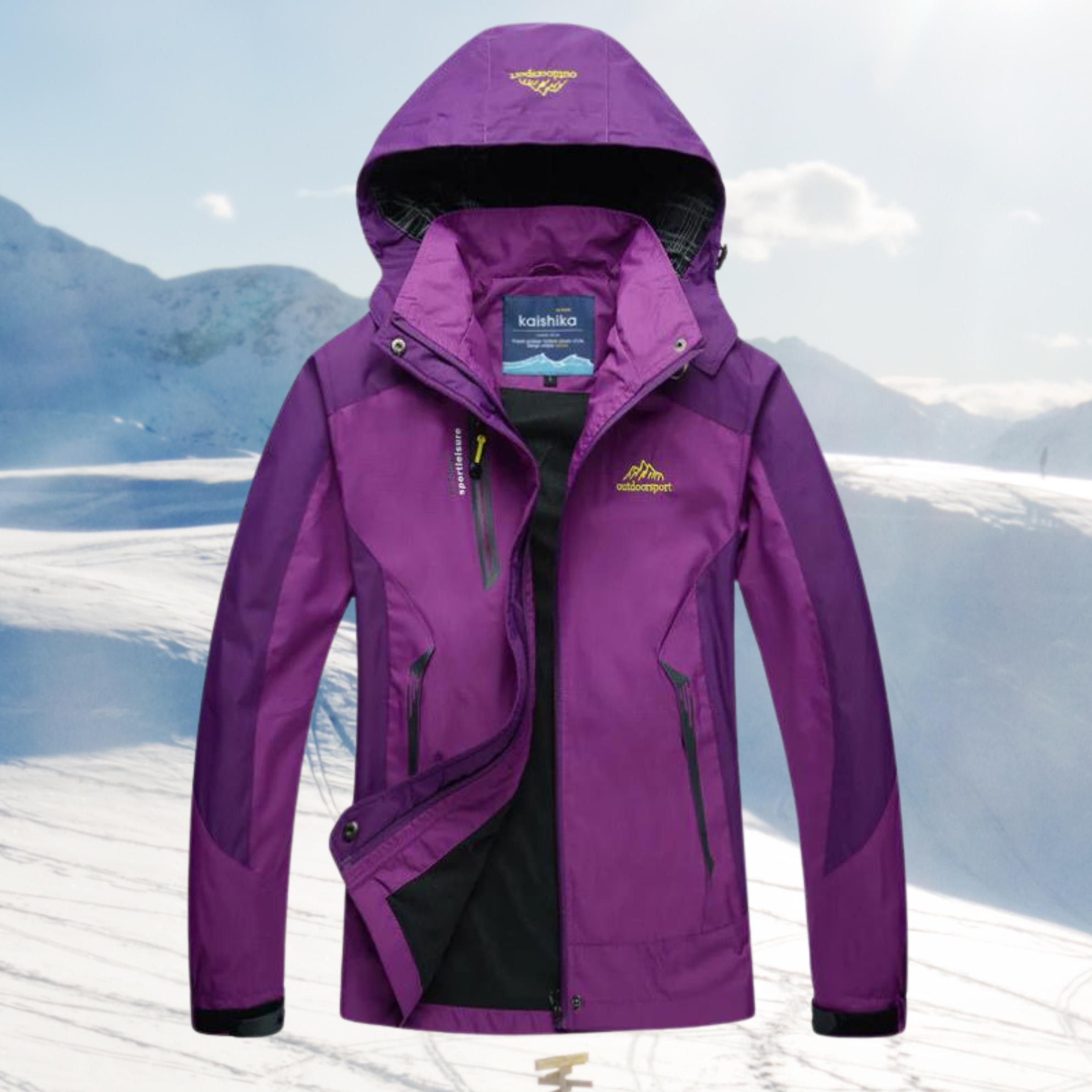 Women’s Waterproof Hiking Jacket | Waterproof & Windproof Design | Zippered Pockets & Hood | Comfortable Fit for Outdoor Use