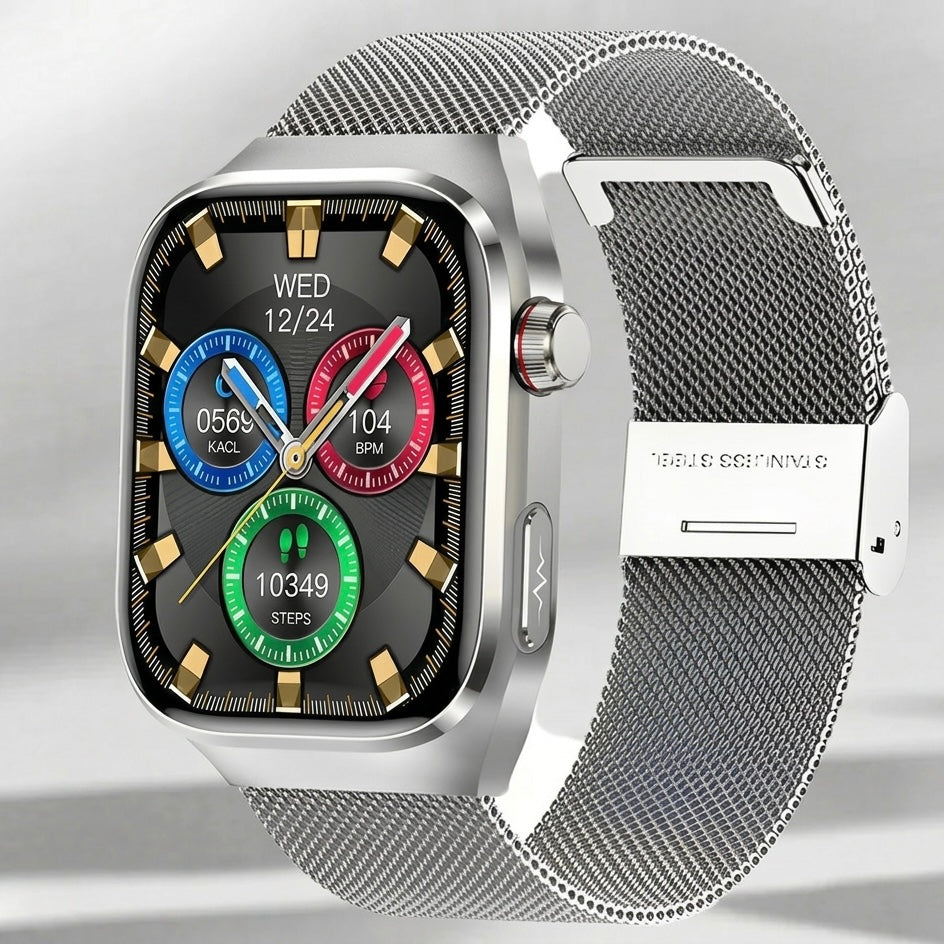 Smartwatch with ECG, Heart Rate, Blood Oxygen & Sleep Monitor - IP68, Bluetooth Calling, 650mAh, 2.04" AMOLED