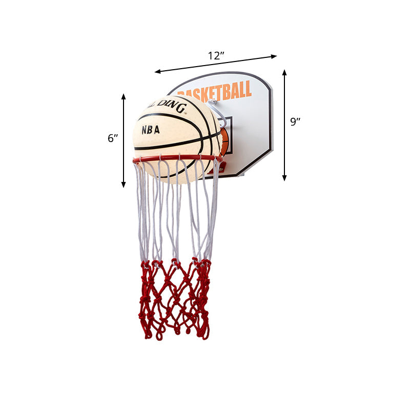 Taavita Cartoon Basketball Wall Sconce Light 1 Light Cream Glass Wall Lamp Fixture