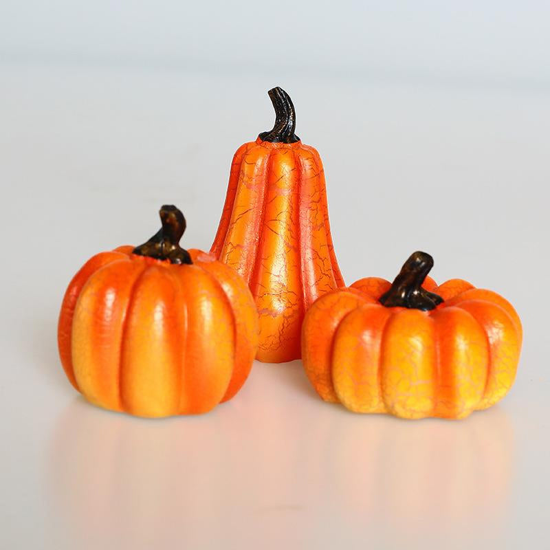 Battery-Powered Halloween Pumpkin Lanterns Set of 3 Resin Decor