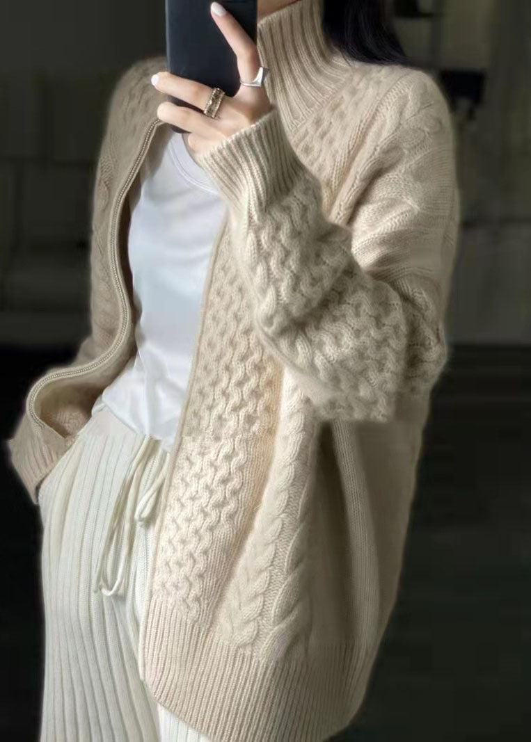 EverWarm Luxe Cardigan with Cozy High Neck for All-Year Use