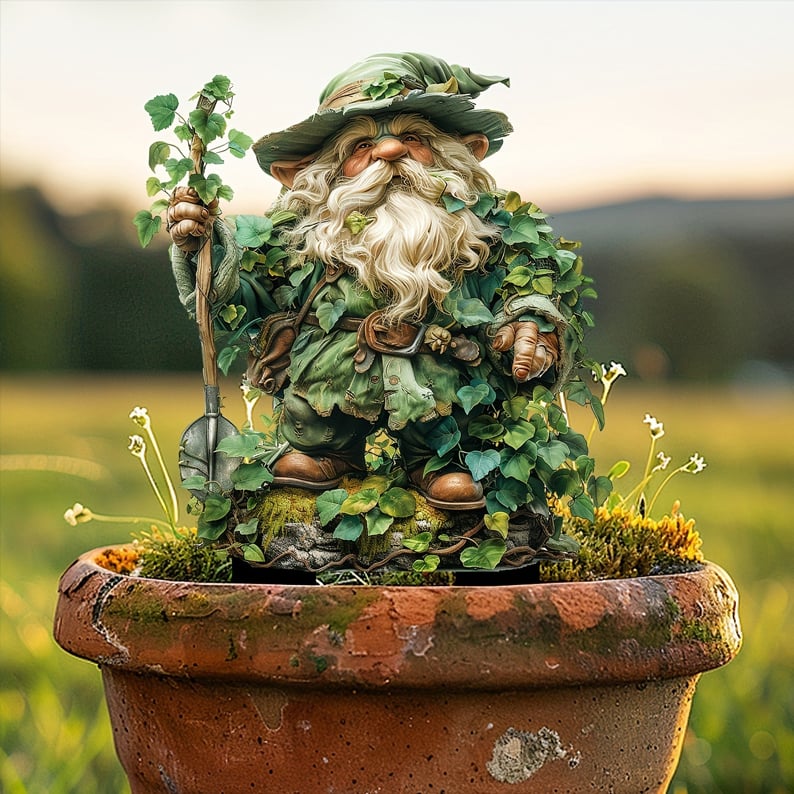 Acrylic Garden Stake with Natural Forest Spirit Design