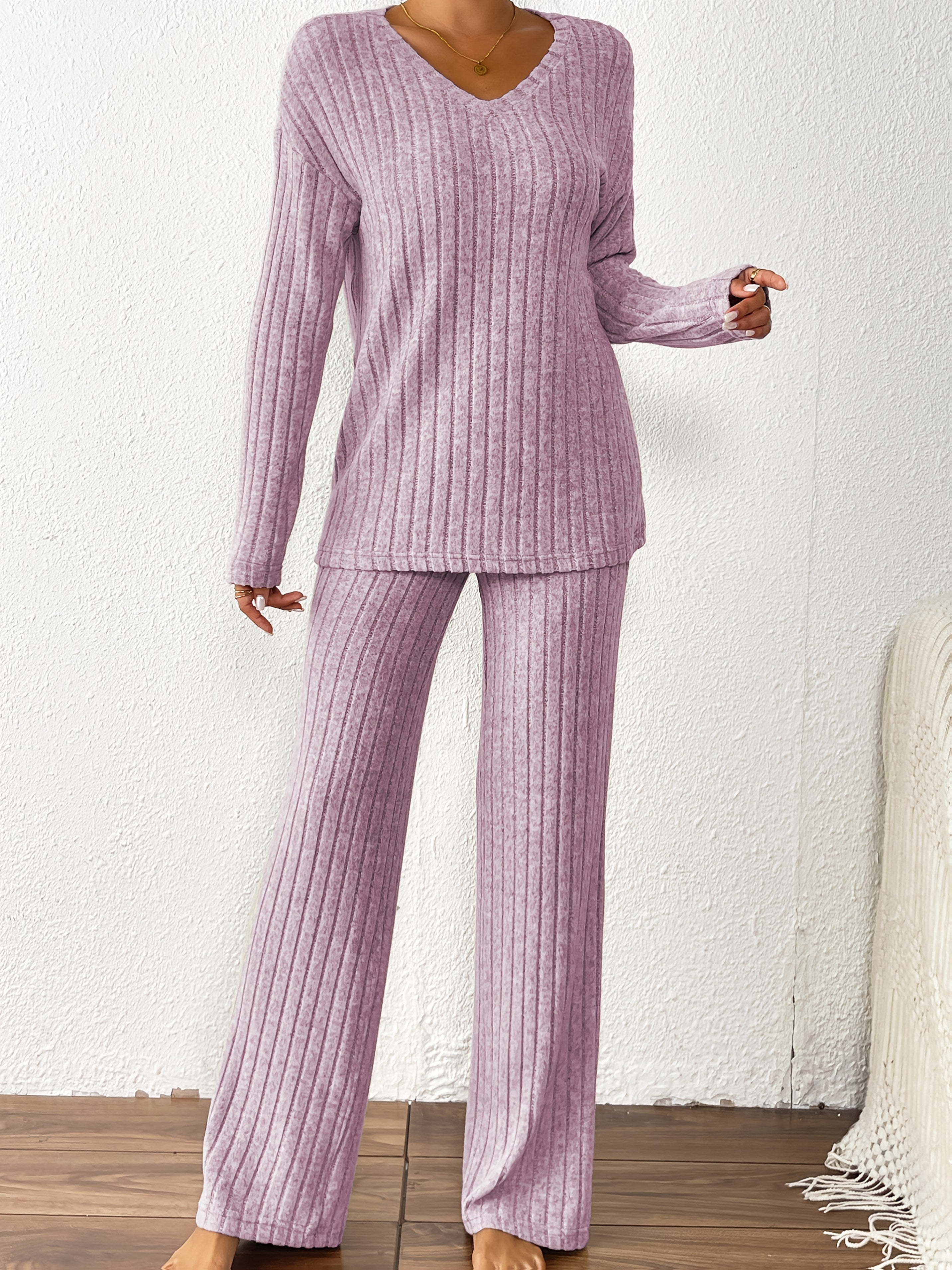 Women's Lounge Set | Ribbed Fleece | Cozy Everyday Comfort | Polyester