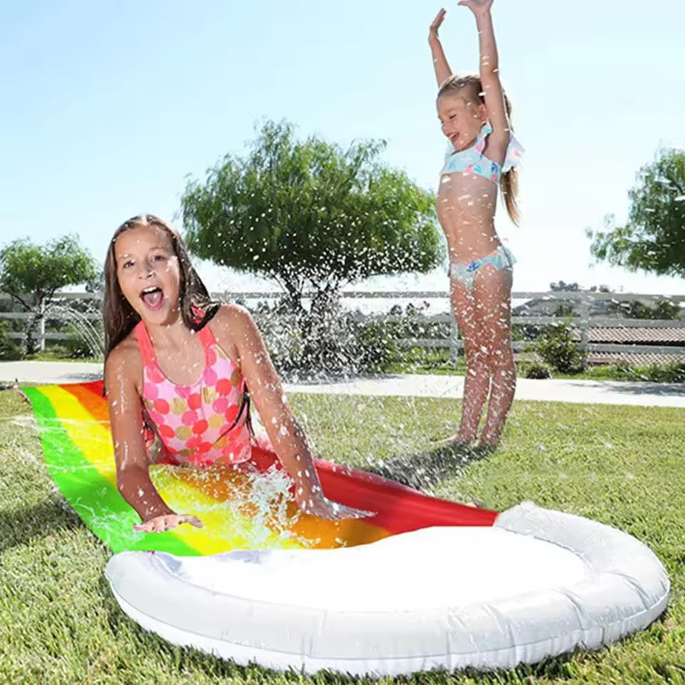 Colorful Water Slide with Splash Pool and Spray | Outdoor Fun for Ages 8+