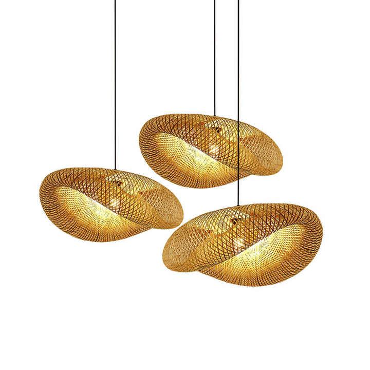 Liora — Handcrafted Bamboo Pendant Light with Rattan Shade