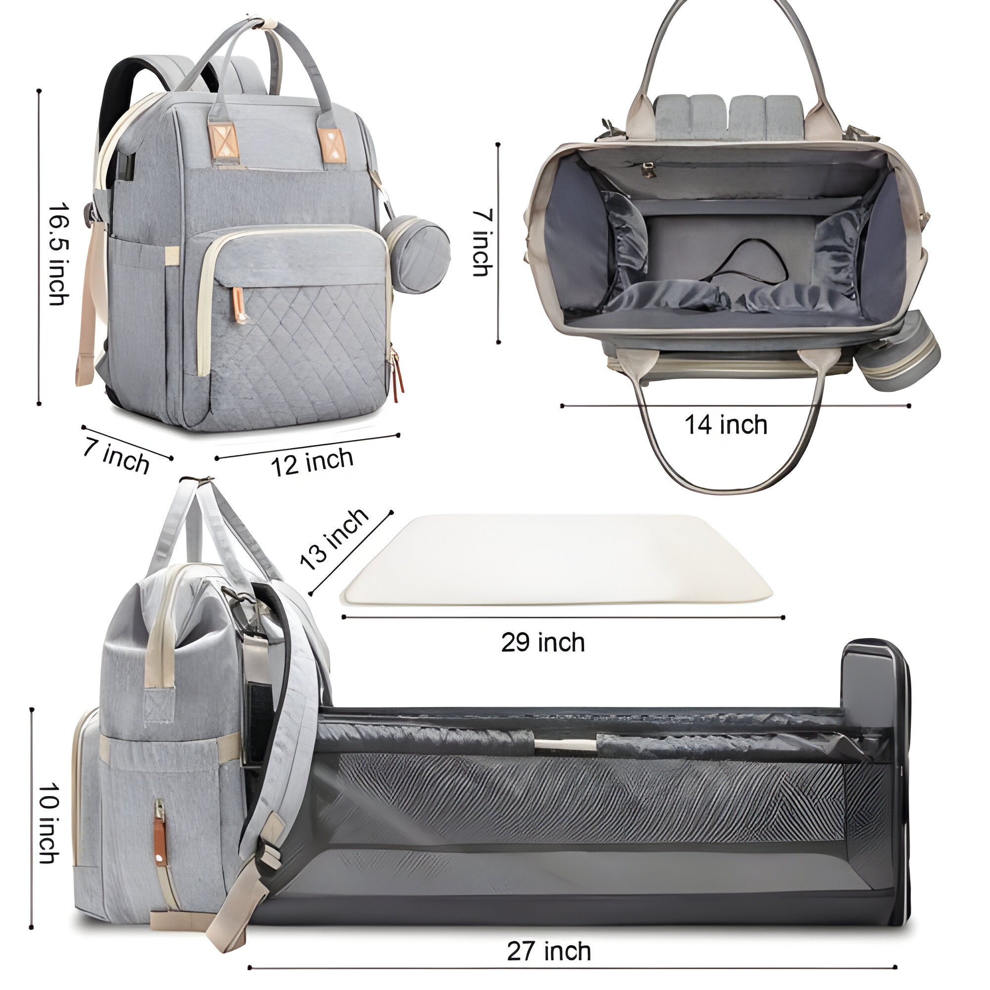 Portable Baby Crib with Diaper Bag for Travel