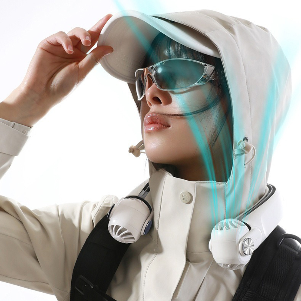 Portable Rechargeable Neck Fan for Summer Travel Cooling