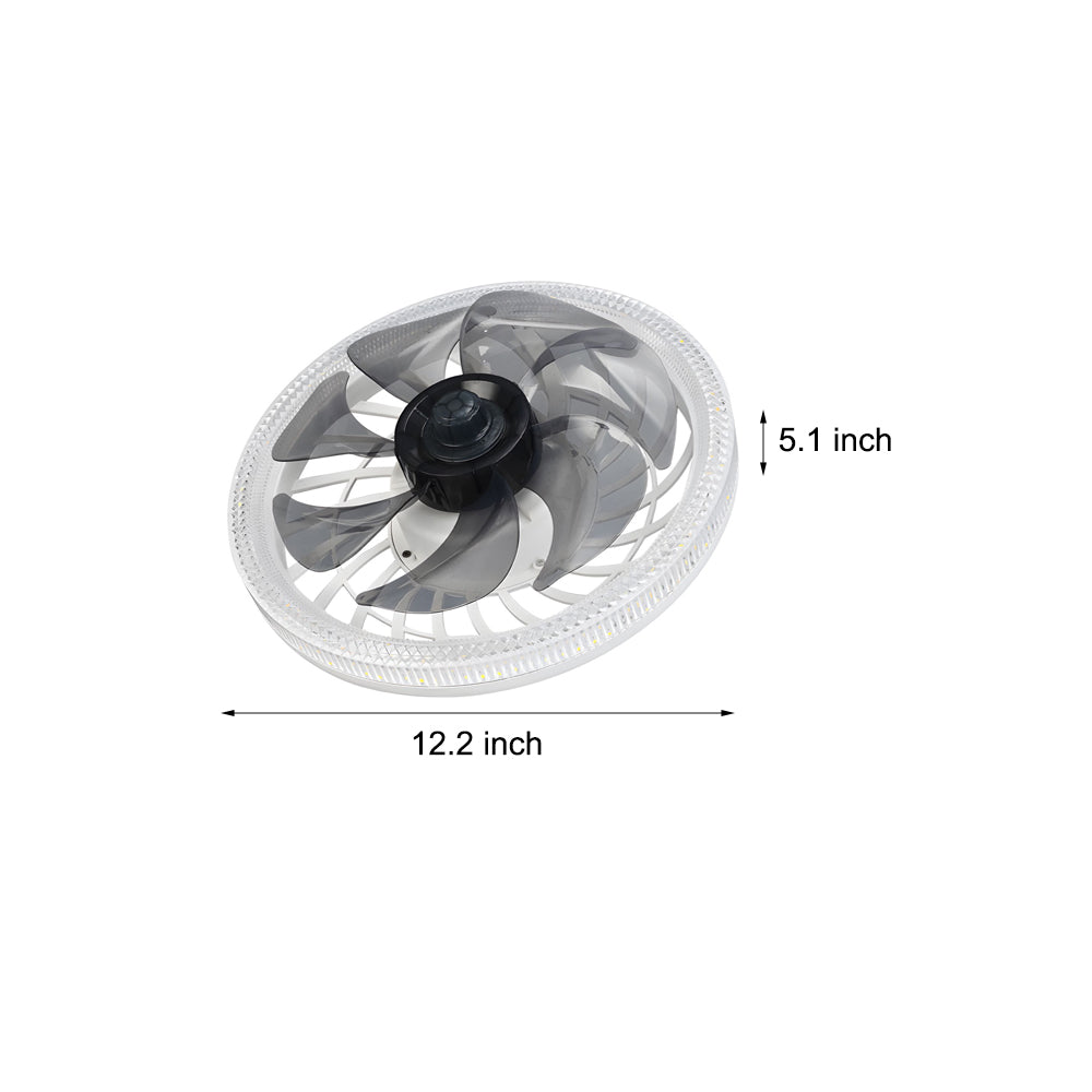 12.2 in. Low Profile 7 Blades LED Flush Mount Ceiling Fan by Taavita