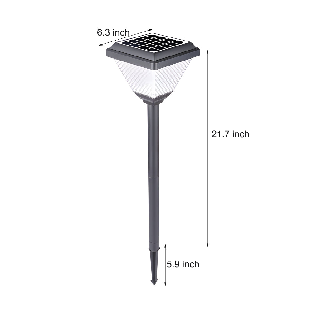 27.6-Inch Black Modern Solar Outdoor Pathway Light by Taavita