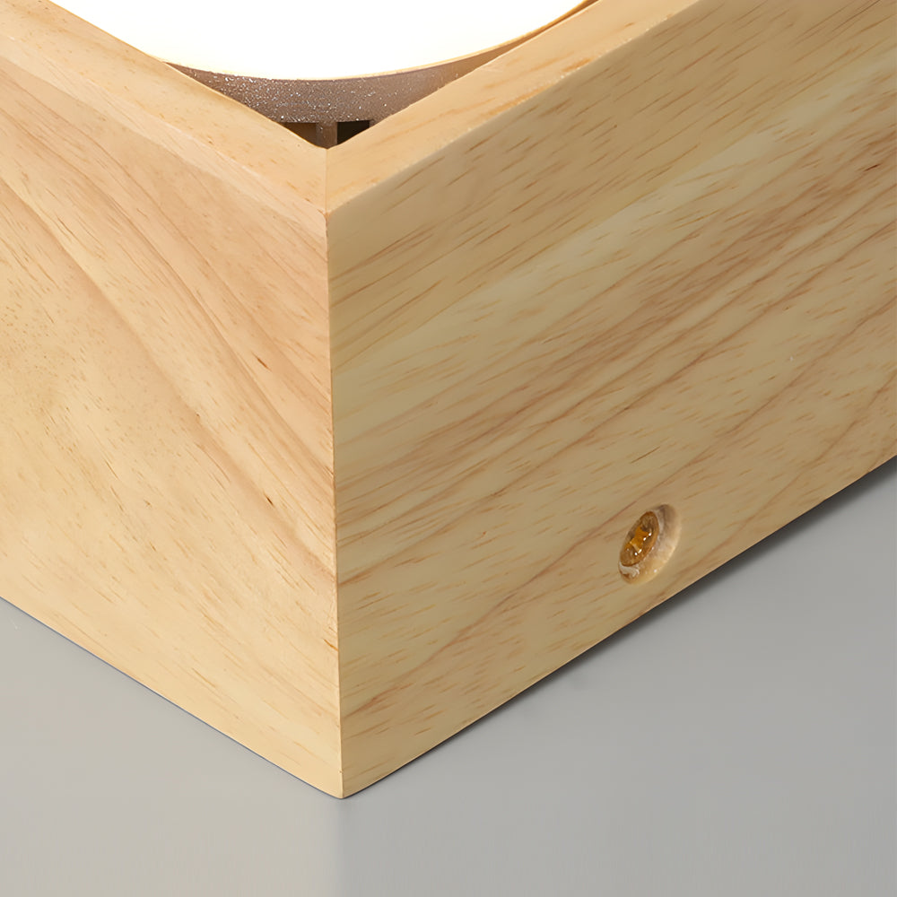 1/2/4-Light Square Wood Cube LED Flush Mount Spotlight Light by Taavita