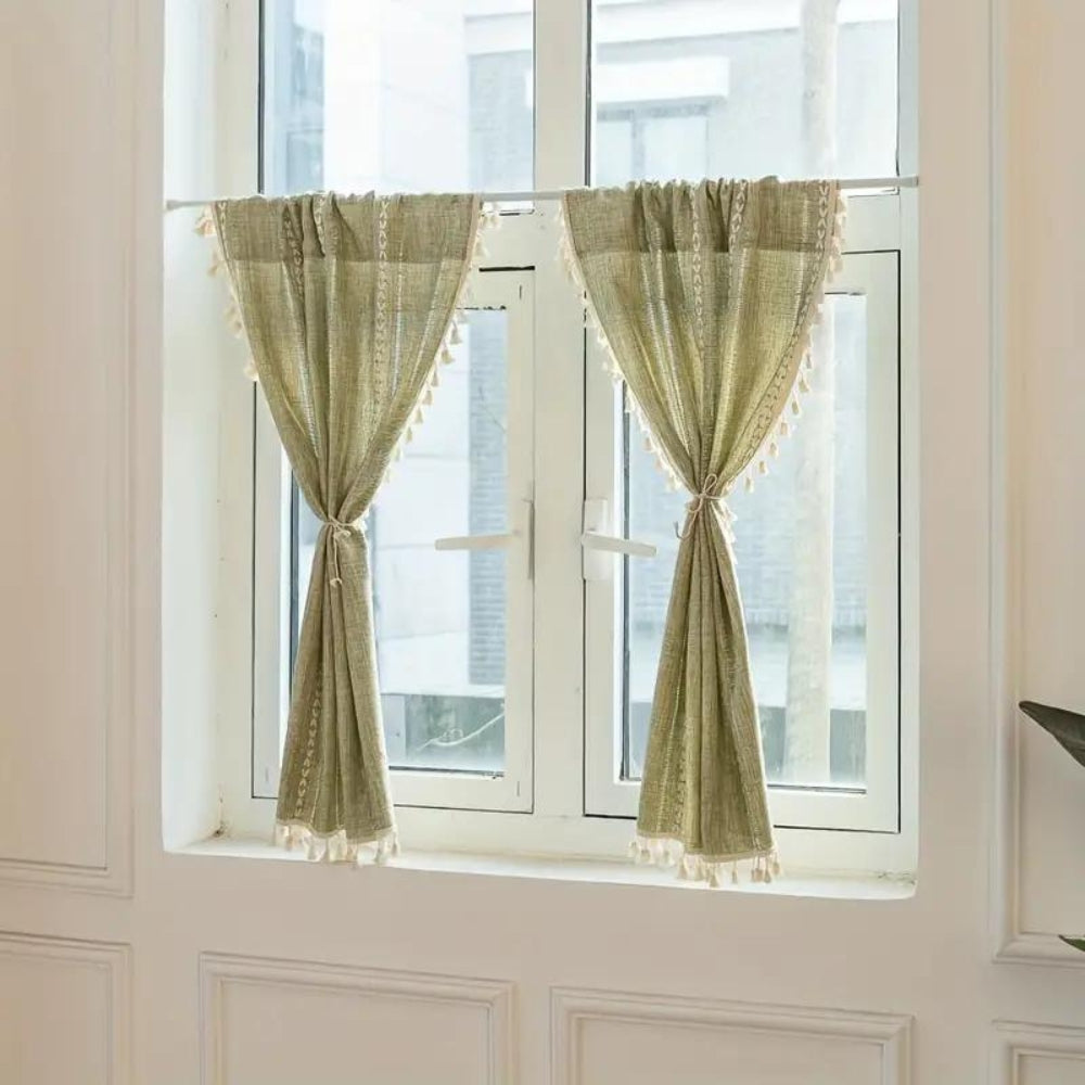 Taavita Cotton Linen Kitchen Curtains