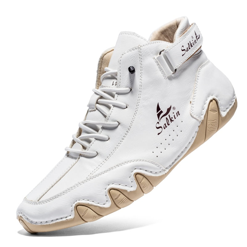 Handmade Leather Barefoot Shoes | Ankle-High Minimalist Design | Non-Slip Sole | Comfortable Fit