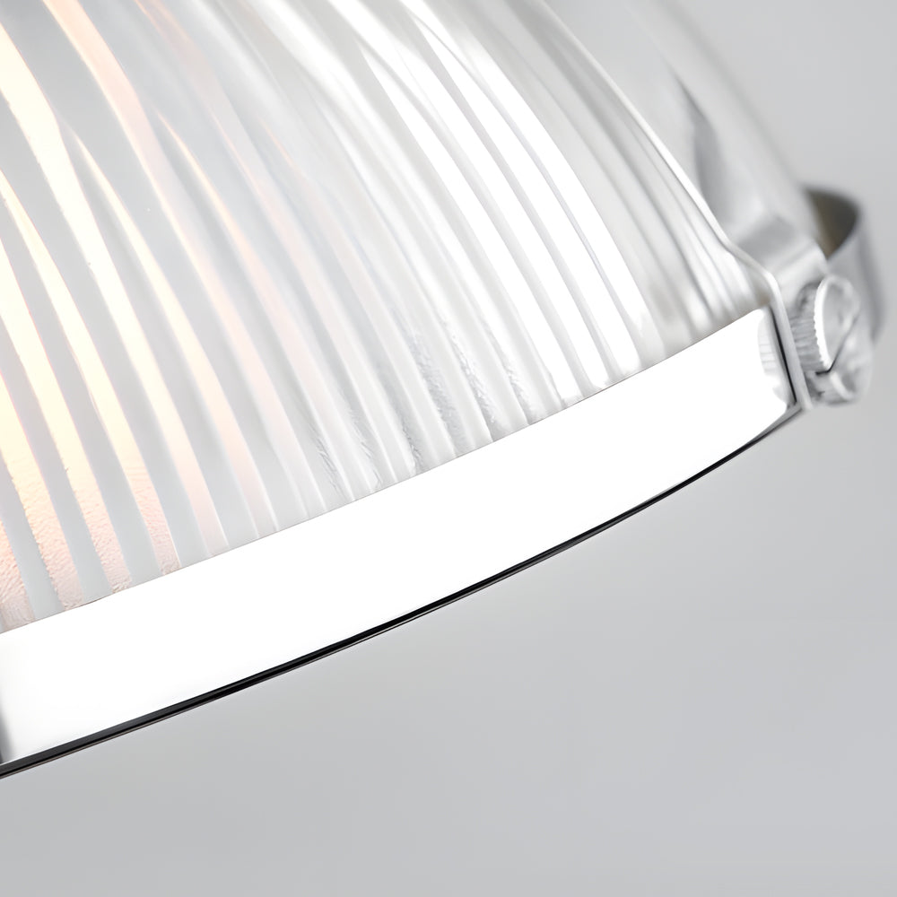 1-Light Retro Striped Glass Shade Tungsten Wire 40W Pendant Light