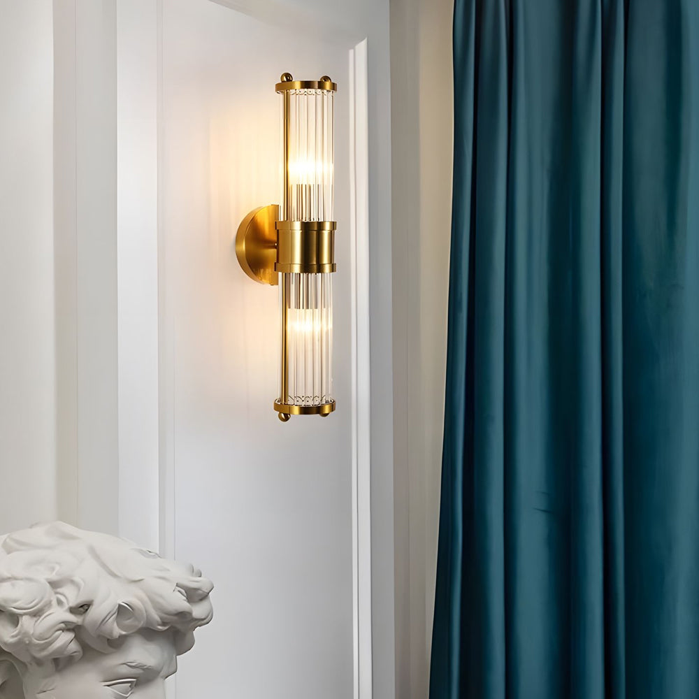 1/2-Light Modern Taavita Wall Sconce with Cylinder Clear Glass Shade