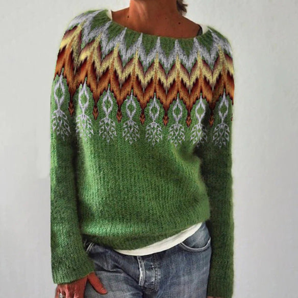 Women's Knit Crewneck Pullover Sweater | Soft Knit Fabric & Ribbed Cuffs | Lightweight Warmth | Comfortable Fit for Fall and Winter