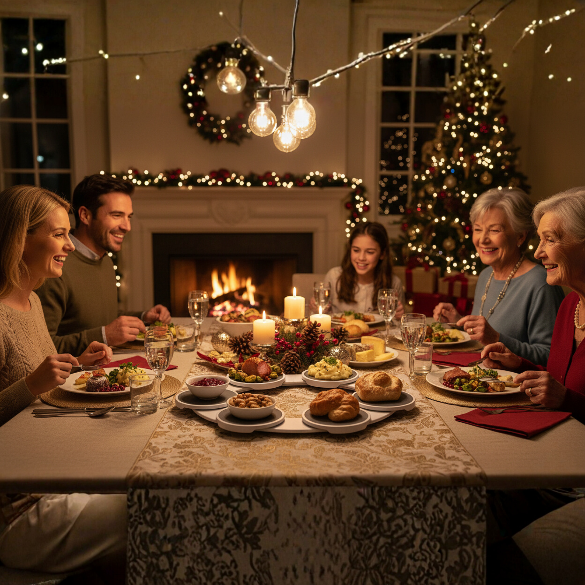 Convenient Rotating Dining Tray – Effortless Serving for All