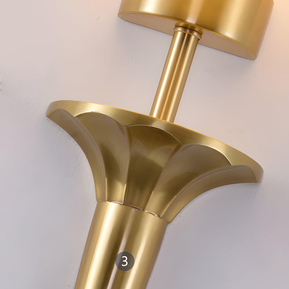 25.98-In H. Gold/Black Copper 1-Light Taavita Wall Sconce with Fabric Shade - Modern Floral Design