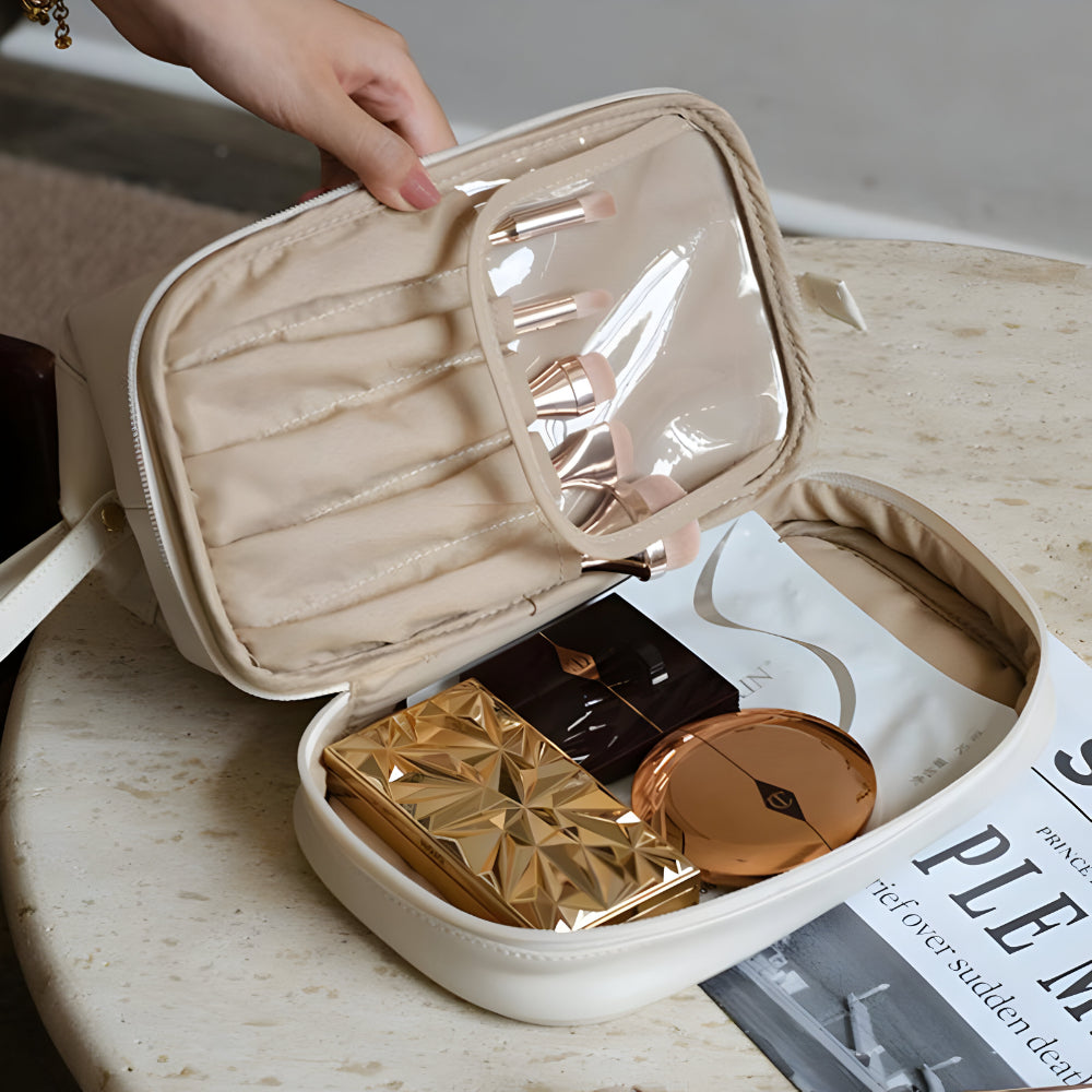 Spacious Travel Cosmetic Organizer with Durable Shell