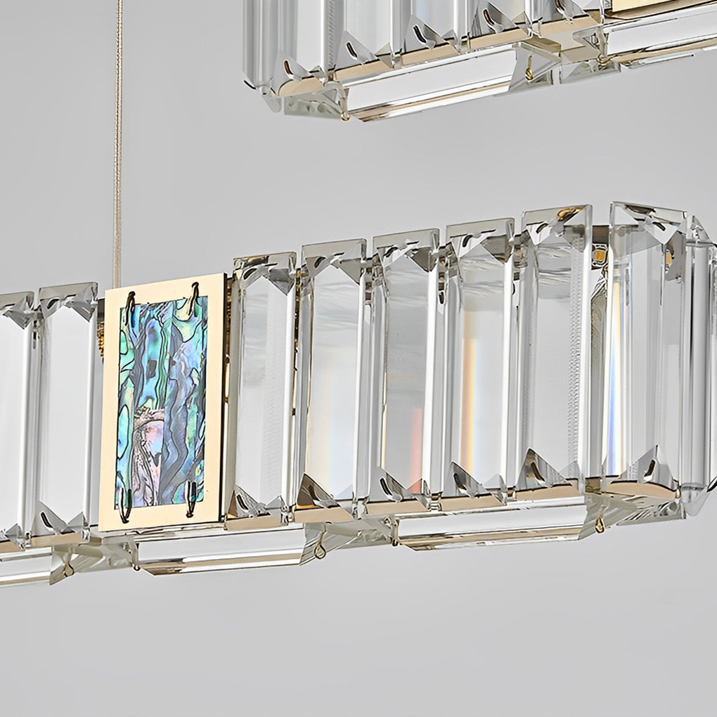 2 Strips Three Step Dimming LED Modern Crystal Chandeliers for Dining Room