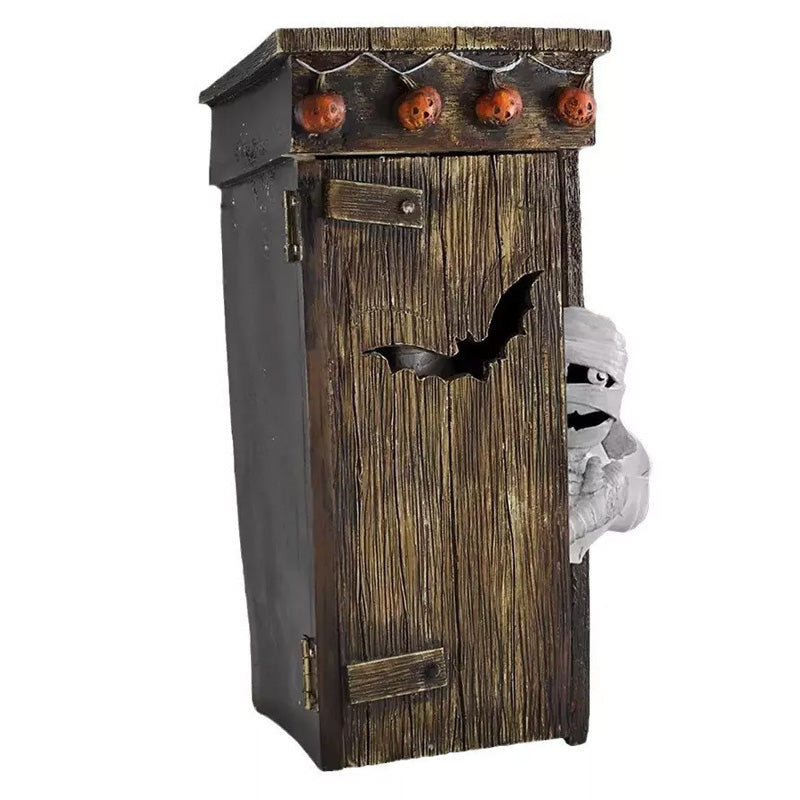 Motion-Activated Talking Mummy Outhouse Halloween Decoration