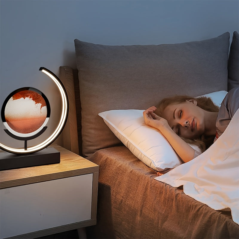 Tranquil Flow Hourglass Lamp – Soothing LED Sand Art Decor