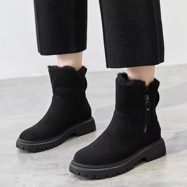 Women’s Mid-Calf Winter Boots | Plush Lining & Zipper Closure | Rubber Outsole | Warm and Slip-Resistant