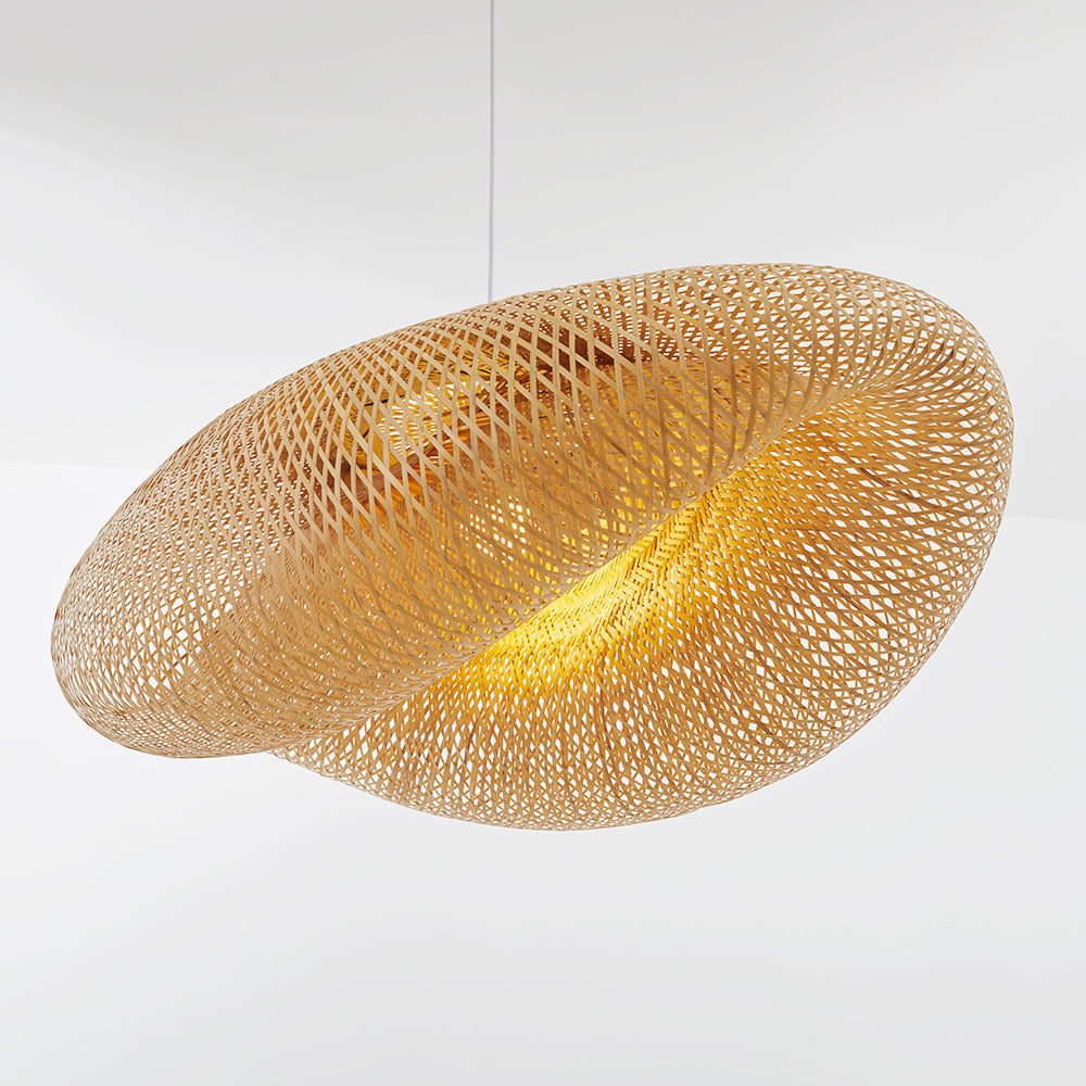 Liora — Handcrafted Bamboo Pendant Light with Rattan Shade