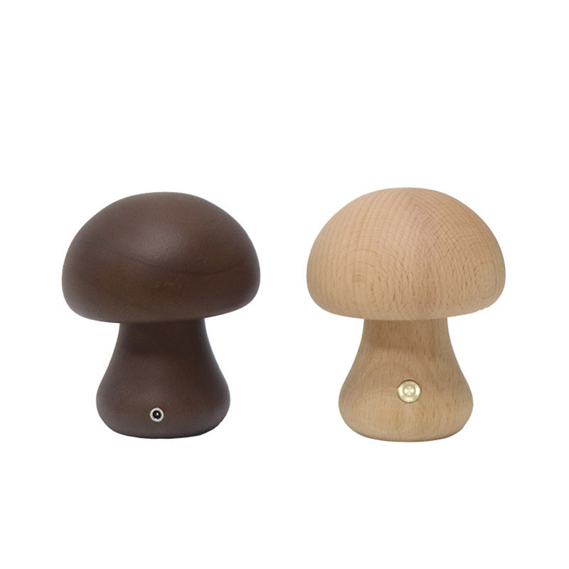Taavita - LED Night Light Wooden Mushroom with Touch Sensor & Dimmable Brightness