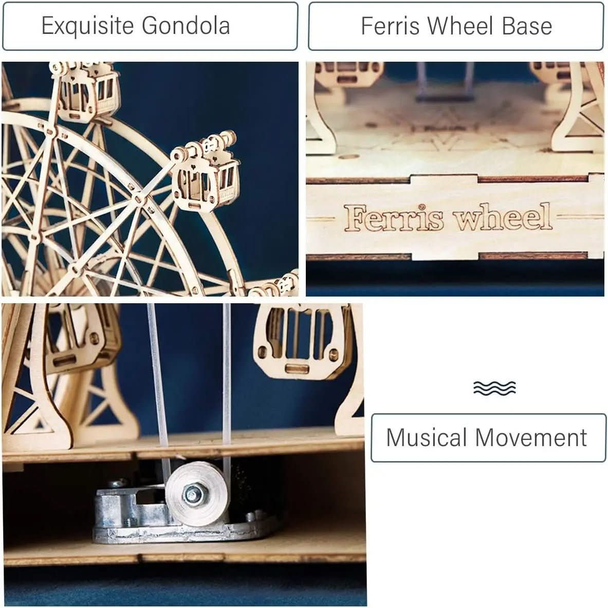 Create Your Own 3D Wooden Ferris Wheel Model Kit
