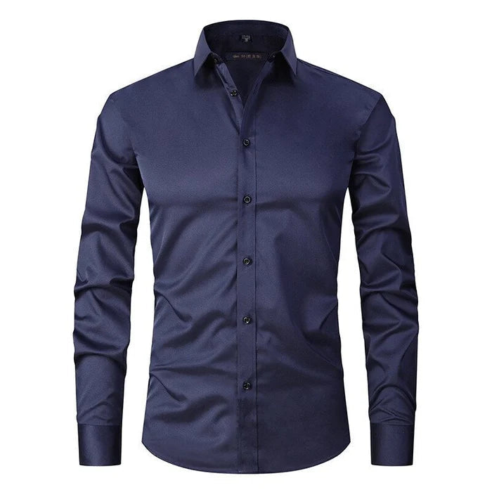 Men’s Stretch Button-Down Dress Shirt | Wrinkle Resistant & Breathable Fabric | Slim Fit Design | Comfortable Fit