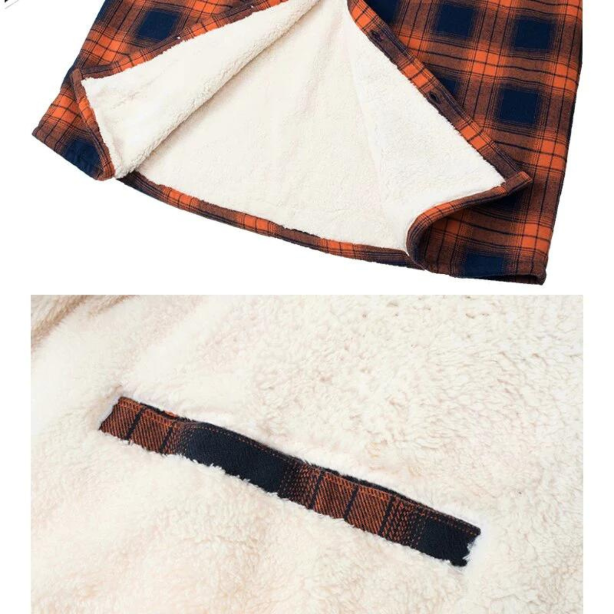 Men’s Fleece-Lined Plaid Shirt Jacket | Durable Polyester | Cozy Warmth & Casual Style