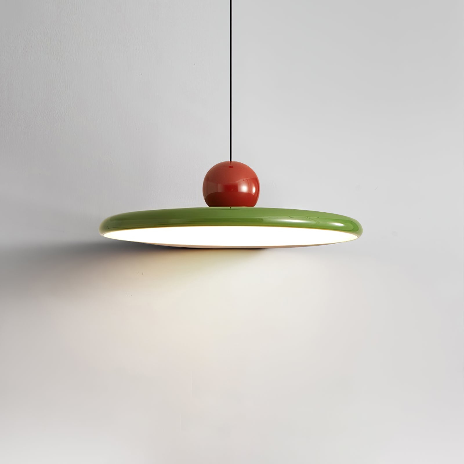 Circular LED Ring Pendant Light | Minimalist Glossy Design | Metal & Acrylic | Adjustable Hanging Height
