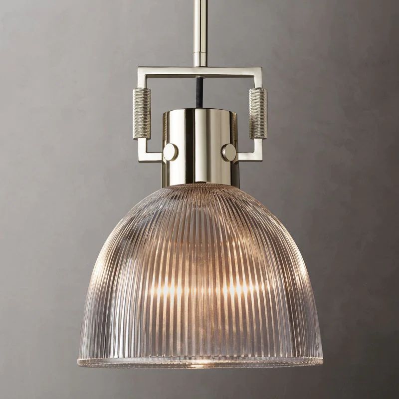 Munda Pendant — Prismatic Glass Kitchen Light with Solid Copper Accents