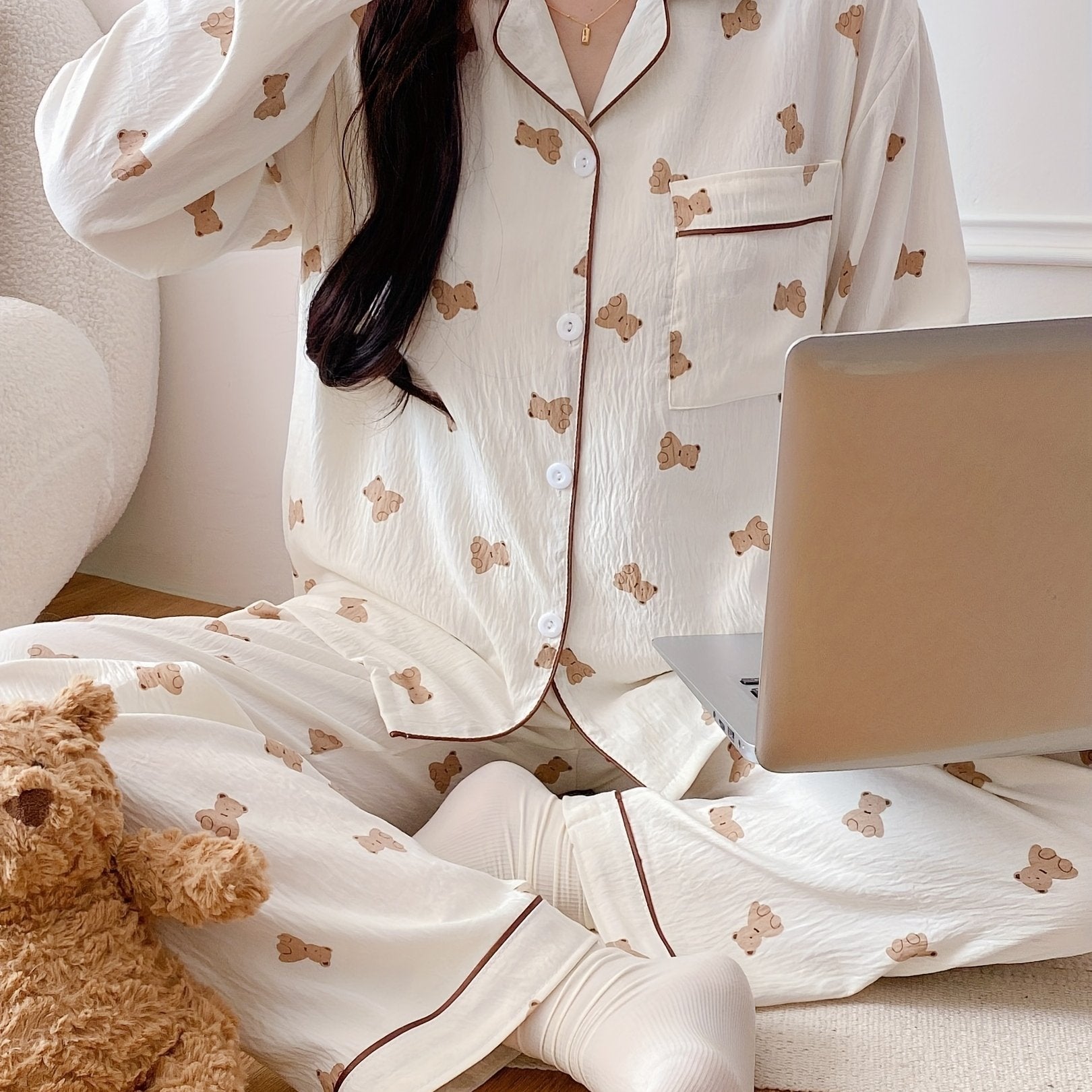 Women’s Pajama Set | Long Sleeve | Cozy Warmth & Stylish | Polyester