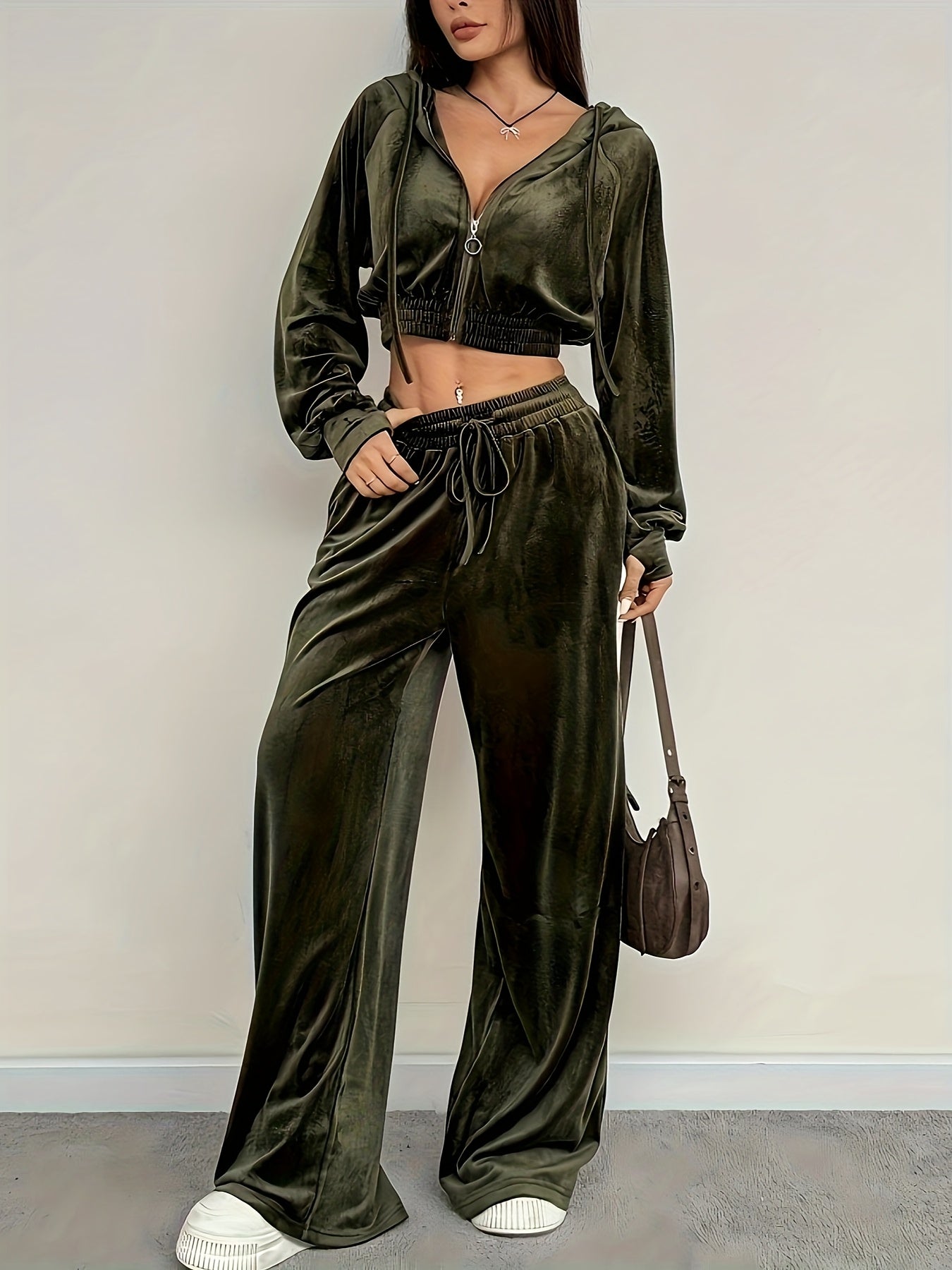 Women's Hoodie Jogger Set | Soft Stretch | All-Season Comfort | Polyester