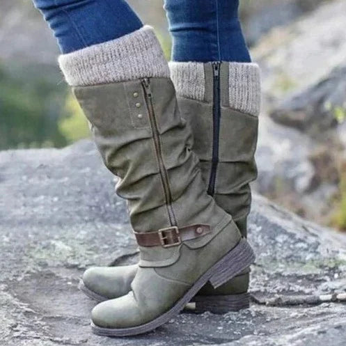Women's Orthopedic Boots | Non-Slip Rubber Sole & Adjustable Buckle | Elegant Knee-High Design | Pain-Free Walking Support