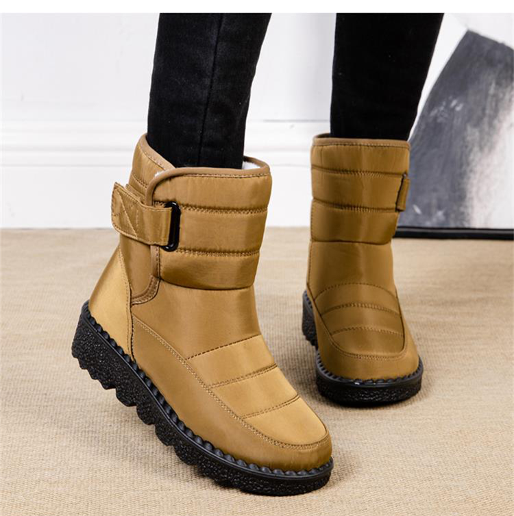 Waterproof Padded Cotton Ankle Boots | Adjustable Strap & Textured Outsole | Comfortable Fit
