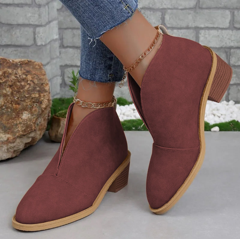 Women’s Ankle Boots | Reinforced Fit & Block Heel | Suede Upper | Comfortable All-Day Wear