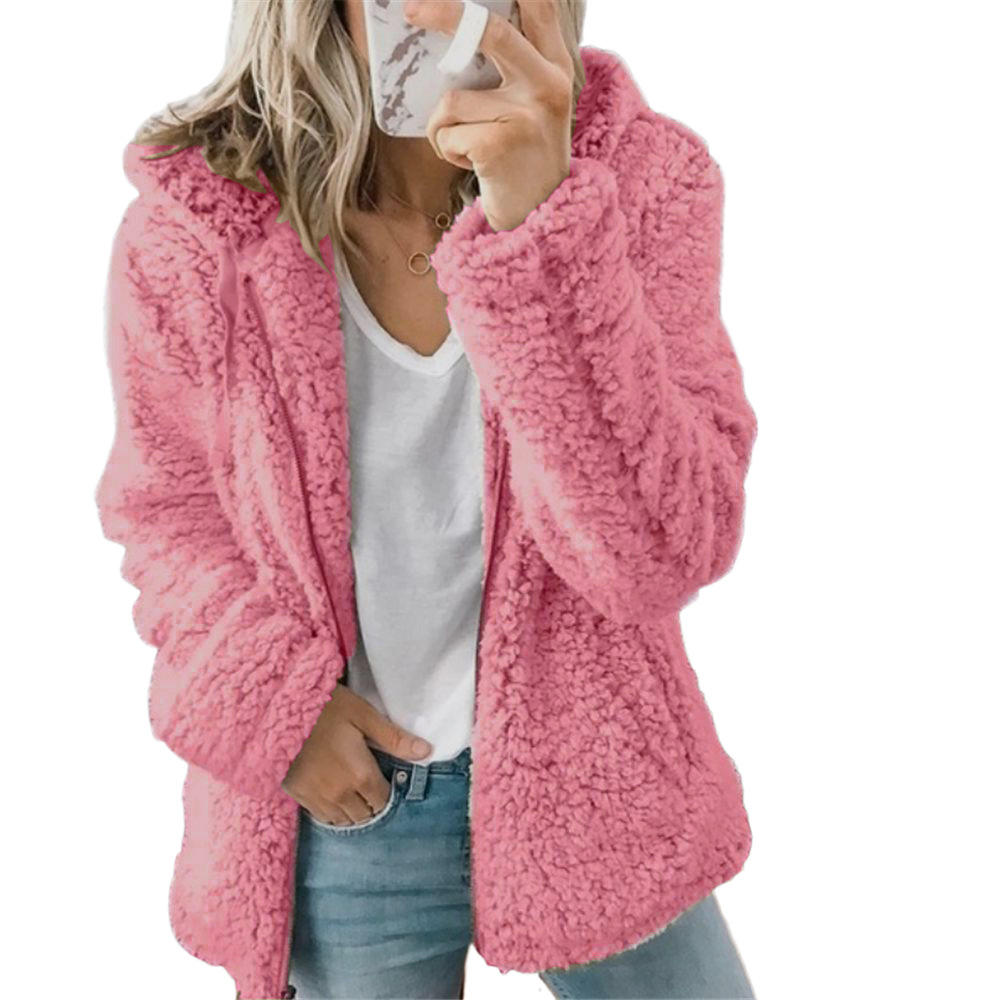 Women's Teddy Bear Fleece Coat | Soft Plush Zipper & Pockets | Cozy Winter Outerwear