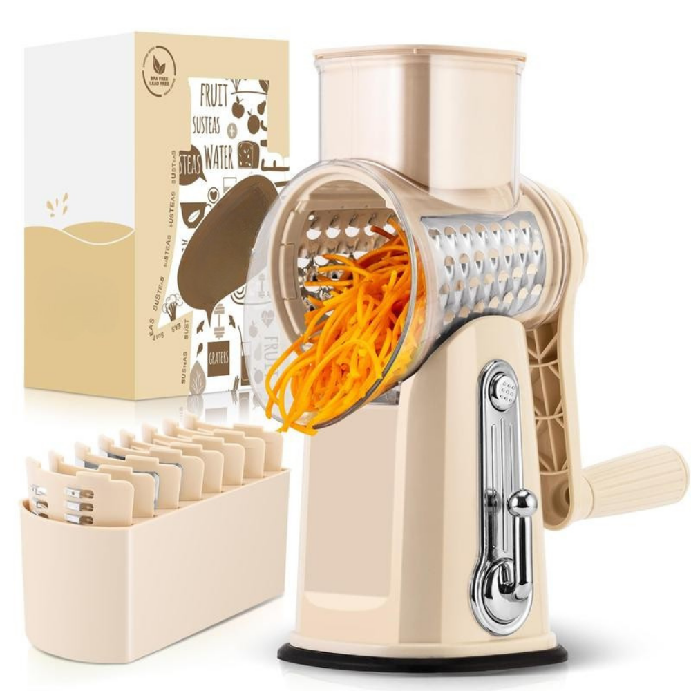 Interchangeable Blade Rotary Grater – Suction Cup Base