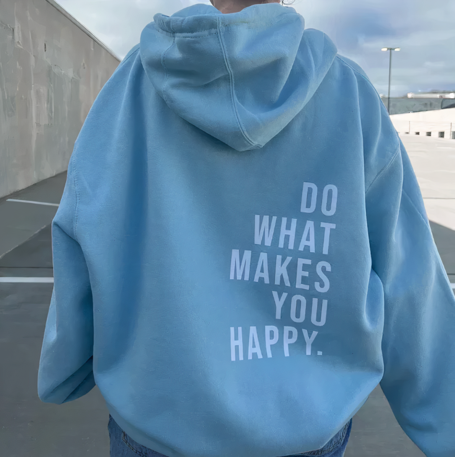 Graphic-Printed Pullover Hoodie | Oversized Fit & Vertical Back Slogan | Casual Streetwear | Comfortable Layering